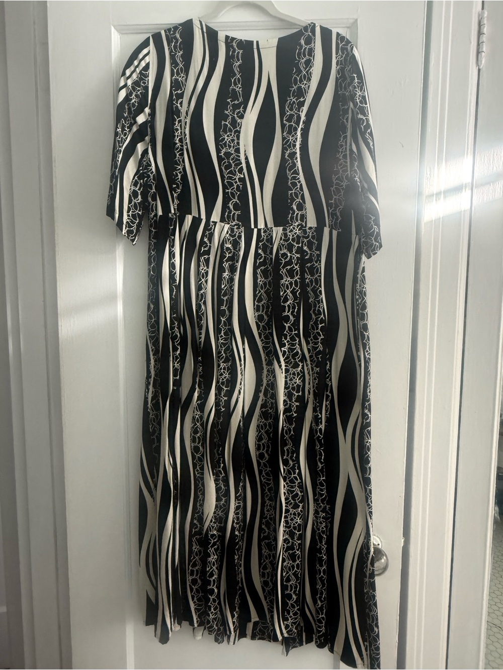 Vintage Marimekko Black and White Striped Dress